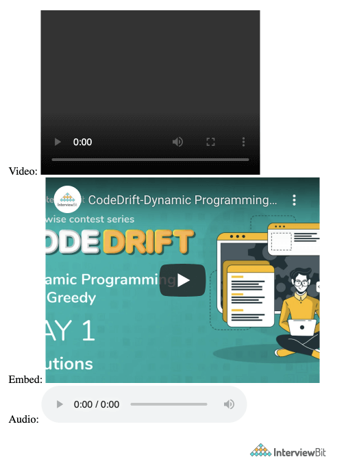 Các thẻ mới cho phần tử media trong HTML5?